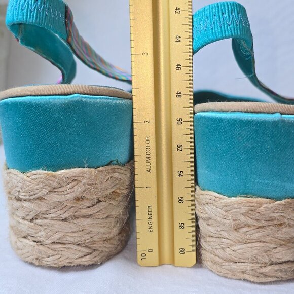 LAUREN RALPH LAUREN CAMARA PLAID ESPADRILLE HEEL WOMENS SIZE 9.5 EUC - Picture 4 of 8